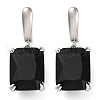 Brass Pave Cubic Zirconia Rectangle Hoop Earrings for Women EJEW-I304-28P-07-1