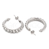 304 Stainless Steel Ring Stud Earrings EJEW-K259-09P-2