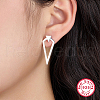 Rhodium Plated Sterling Silver Stud Earrings EL2362-1-3