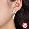 Anti-Tarnish Rhodium Plated Sterling Silver Stud Earrings EL2362-1-3