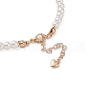 Brass Pave Clear Cubic Zirconia Star Link Chain Bracelets BJEW-M321-01C-3