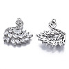 Brass Micro Pave Clear Cubic Zirconia Pendants ZIRC-S069-031P-2