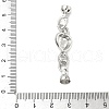 Heart Brass Micro Pave Clear Cubic Zirconia Fold Over Clasps KK-U059-42P-3