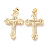 Brass Micro Pave Clear Cubic Zirconia Pendants ZIRC-O038-05G-1