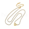 304 Stainless Steel Clear Cubic Zirconia Heart Pendant Necklaces for Women NJEW-Z044-15G-02-4