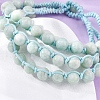 Natural Amazonite Round Beaded Multi-strand Bracelets for Men Women BJEW-G743-02A-3