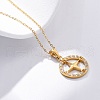 304 Stainless Steel Crystal Rhinestone Helm Pendant Necklaces NJEW-Z057-02B-G-1
