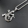 Stainless Steel Gecko Pendant Necklaces for Women Men HN4947-1