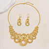 Brass Hollow Round Earrings & Necklaces Sets for Women WK9609-5
