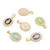 Brass Micro Pave Clear Cubic Zirconia Pendants KK-N227-96-1