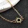 304 Stainless Steel Sun Link Bracelets BJEW-D308-01G-2