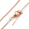 1mm Rack Plating Brass Cardano Chain Adjustable Slider Necklaces for Women Men MAK-L044-37RG-2
