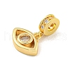 Brass Micro Pave Clear Cubic Zirconia Pendants KK-U007-02G-010-2