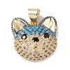 Brass Micro Pave Cubic Zirconia Pendants KK-M240-02-3