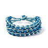 Synthetic Turquoise Round Beaded Multi-strand Bracelets for Men Women BJEW-G743-02F-4