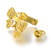 Rack Plating Brass Micro Pave Cubic Zirconia Fold Over Clasps KK-H485-35G-2