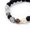 Natural Lava Rock Beads Stretch Bracelets BJEW-JB03394-01-2