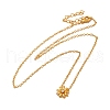 Rack Plating Brass Micro Pave Cubic Zirconia Flower Pendant Necklaces NJEW-H168-03G-1