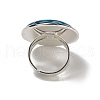 Natural Banded Agate Round Adjustable Rings RJEW-K371-09S-27-4