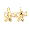 Rack Plating Brass Micro Pave Clear Cubic Zirconia Pendants KK-B093-01B-G-1