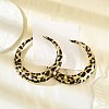 Leopard Print Alloy Hoop Earrings for Women EJEW-K304-03G-4