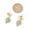 Brass Diamond Dangle Stud Earrings EJEW-MZ00465-05-4