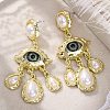 Alloy & Resin & Imitation Pearl Dangle Stud Earrings EJEW-M075-02G-4