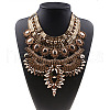 Alloy Crystal Rhinestone Trible Floral Chunky Bib Necklaces for Women FS-WG76656-01-1