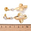 Brass Flower Dangle Stud Earrings EJEW-R014-04G-5