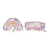 UV Plating Rainbow Iridescent Acrylic Enamel Beads OACR-G012-08D-2