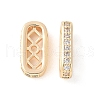 Brass Micro Pave Clear Cubic Zirconia Spacer Bars KK-U052-07G-1