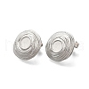 304 Stainless Steel Flat Round Stud Earrings for Women EJEW-M028-02S-2