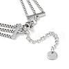 Non-Tarnish 304 Stainless Steel 3-Strand Box Chain Butterfly Link Bracelets for Women BJEW-C071-01P-3