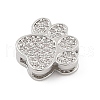 Brass Micro Pave Clear Cubic Zirconia Slide Charms ZIRC-I068-23P-2