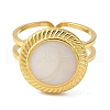 304 Stainless Steel Enamel Open Cuff Rings for Women RJEW-F166-48G-02-2