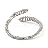 Hollow Snake Brass Micro Pave Cubic Zirconia Cuff Bangles BJEW-D039-05P-3