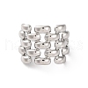 304 Stainless Steel Web Open Cuff Rings RJEW-K258-06P-3