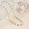 Ion Plating(IP) 304 Stainless Steel & Plastic Pearl Beaded Necklaces for Women NJEW-M078-10G-2