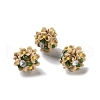 Luminous Polymer Clay Rhinestone Floral Ball Beads CLAY-U002-01-5