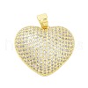 Rack Plating Brass Micro Pave Clear Cubic Zirconia Pendants KK-A208-06G-1