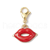12Pcs Valentine's Day Alloy Enamel Heart Rose Pendant Decorations HJEW-JM02833-01-4