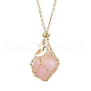 304 Stainless Steel Empty Macrame Pouch Star Moon Pendant Cable Chain Necklaces NJEW-JN05282-02-3