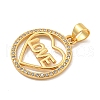 Rack Plating Brass Micro Pave Cubic Zirconia Pendants KK-B091-50D-G-2
