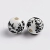 Handmade Printed Porcelain Beads PORC-Q201-8mm-5-2