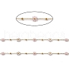 Glass & ABS Plastic Pearl Beaded Flower Link Chains CHS-G028-12G-2