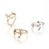 Adjustable Brass Cuff Rings RJEW-G104-12-1