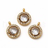 PVD Vacuum Plating 304 Stainless Steel Cubic Zirconia Pendants STAS-A076-05G-04-1