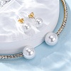 Round Plastic Imitation Pearl Stud Earrings & Rhinestone Cuff Choker Necklaces Sets SJEW-U003-04G-3