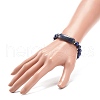 Natural Lapis Lazuli(Dyed) Beaded Stretch Bracelet BJEW-JB08879-01-3