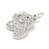 Rack Plating Brass Micro Pave Clear Cubic Zirconia Pendants KK-B093-02A-P-2
